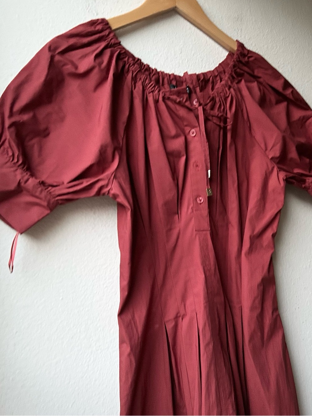 NWT J.Crew Cinched-waist shirt-dress in Brilliant Mahogany Red Sz 4P - Picture 3 of 11
